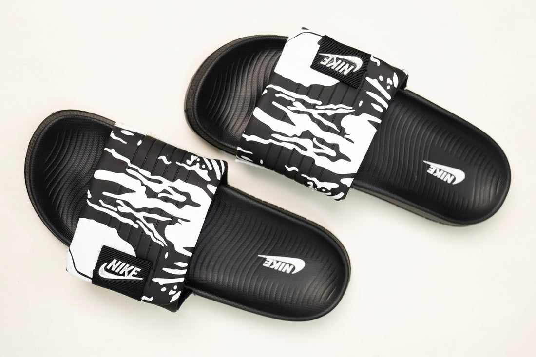 BLACK&WHITE TEXTURED CAMO SLIDES