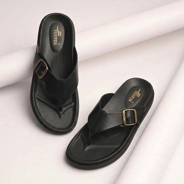 MZ Black Flip Flops for Him